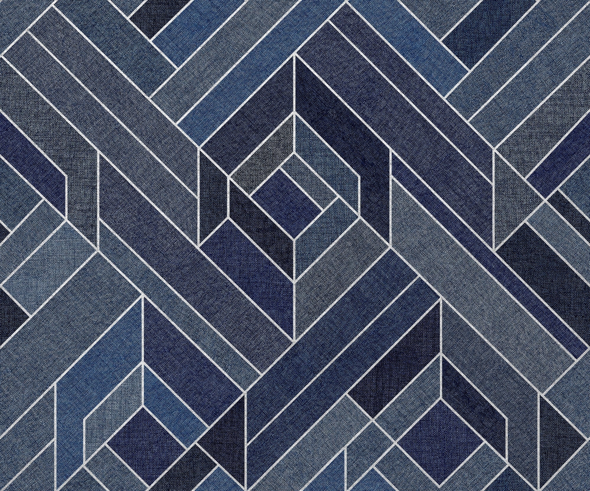B00560 Hexagonal Ultramarine Lattice Wallpaper by Coordonné