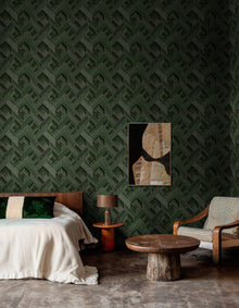B00562 Hexagonal Emerald Lattice Wallpaper by Coordonné