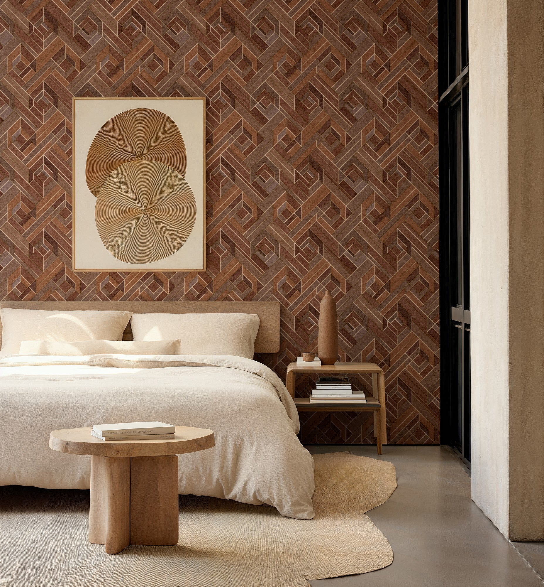 B00563 Hexagonal Clay Lattice Wallpaper by Coordonné