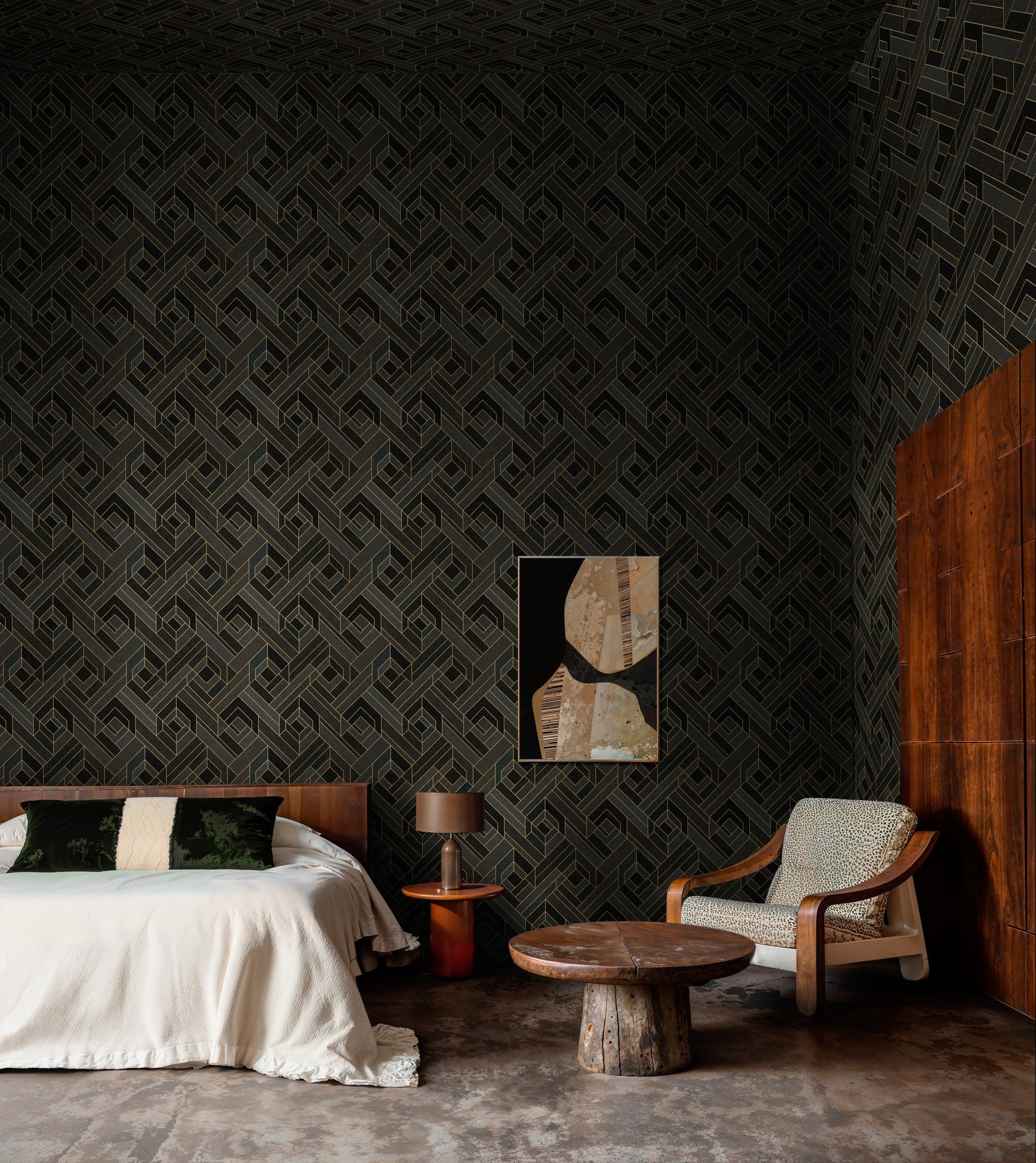B00564 Hexagonal Slate Lattice Wallpaper by Coordonné