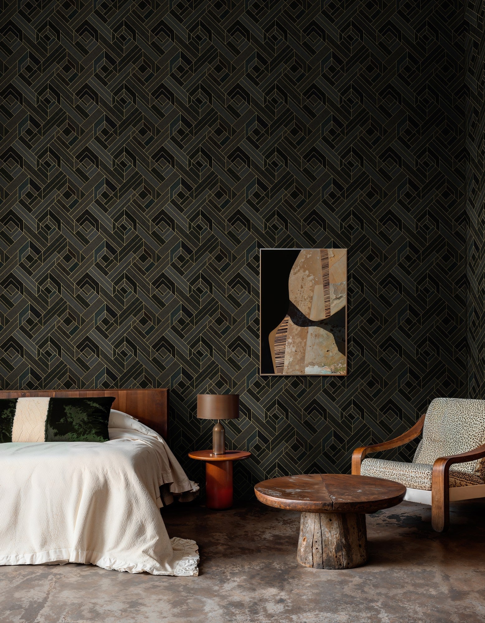 B00564 Hexagonal Slate Lattice Wallpaper by Coordonné