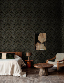 B00564 Hexagonal Slate Lattice Wallpaper by Coordonné