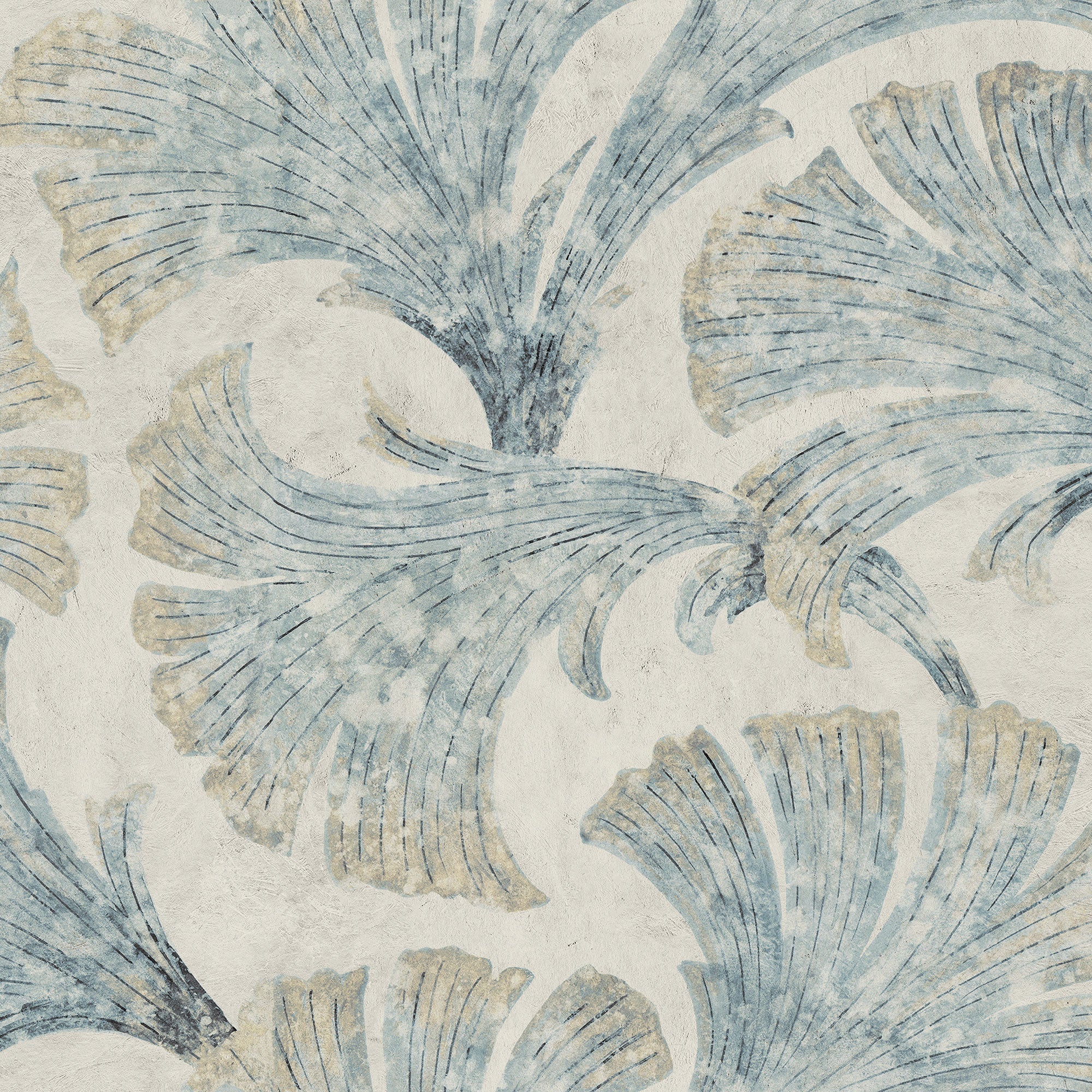 Papyrus Aqua Pompei Wallpaper by Coordonné