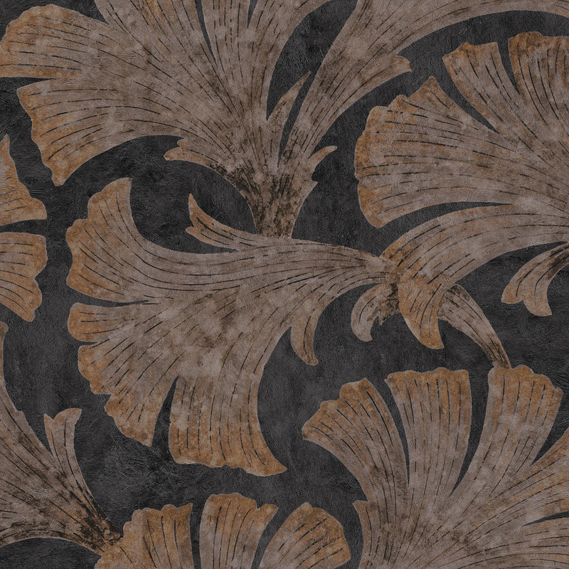 Papyrus Coal Pompei Wallpaper by Coordonné