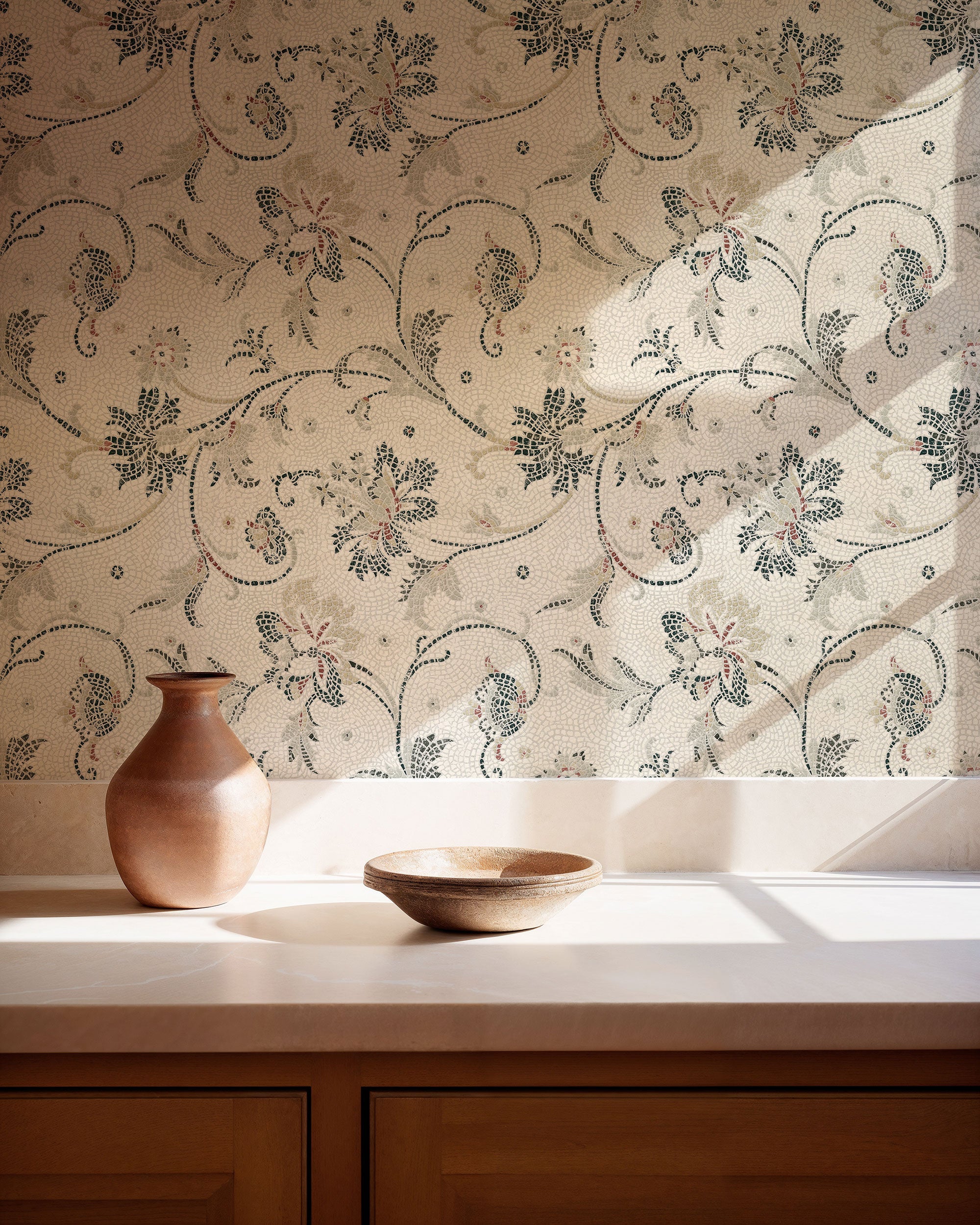 Mosaicum Nacre Pompei Wallpaper by Coordonné