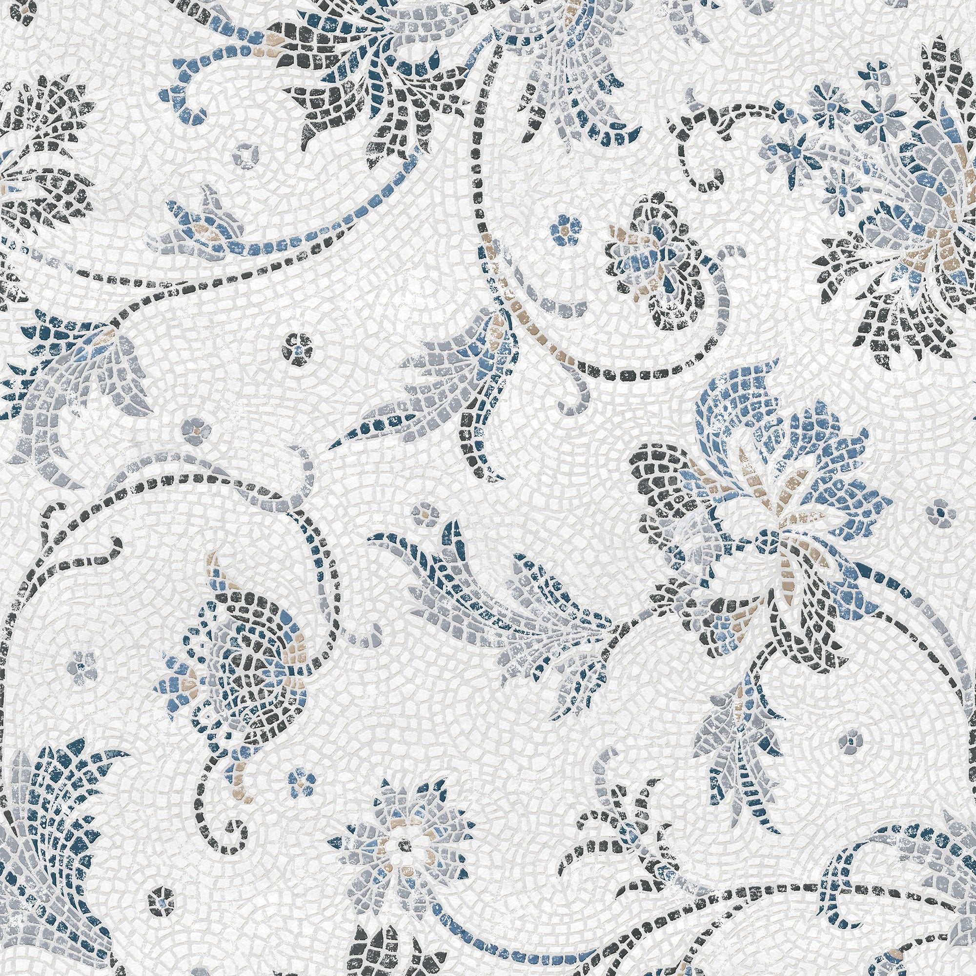 Mosaicum Aqua Pompei Wallpaper by Coordonné