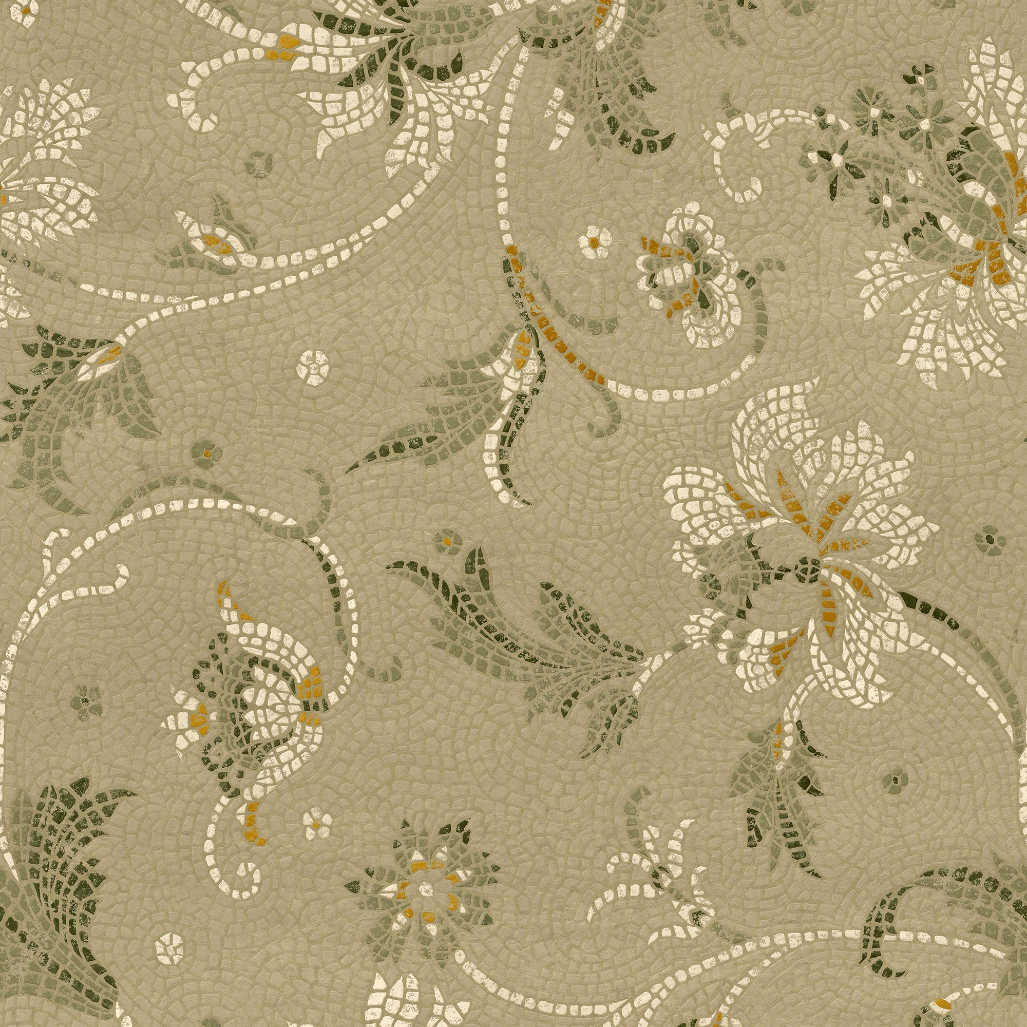 Mosaicum Matcha Pompei Wallpaper by Coordonné