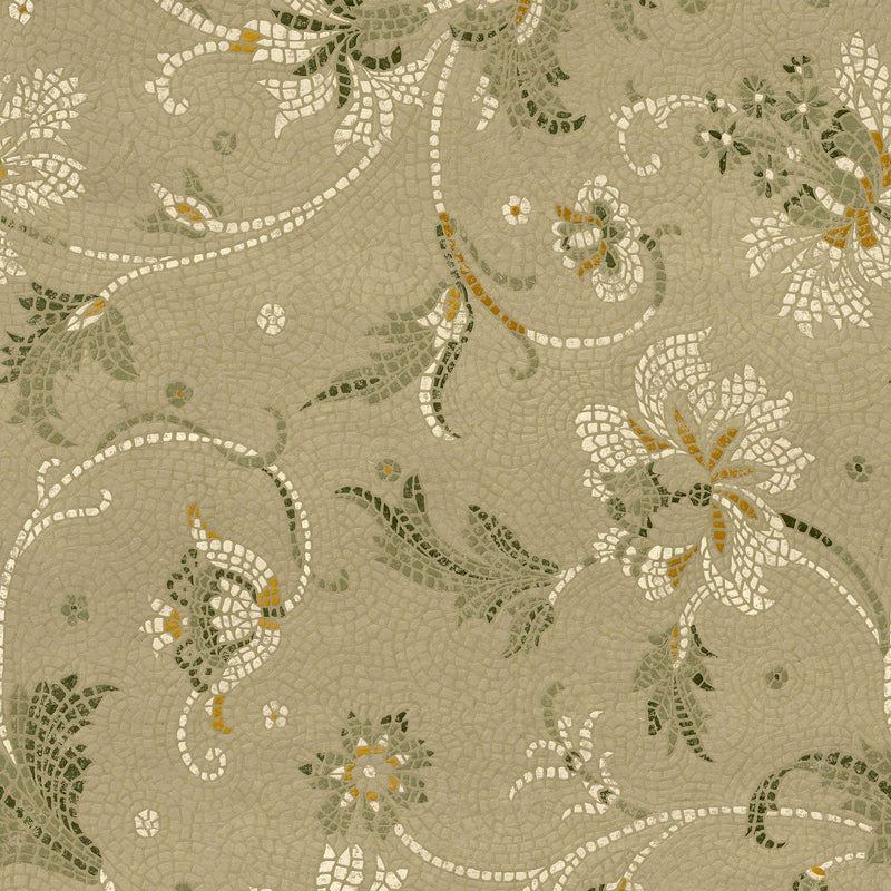 Mosaicum Matcha Pompei Wallpaper by Coordonné