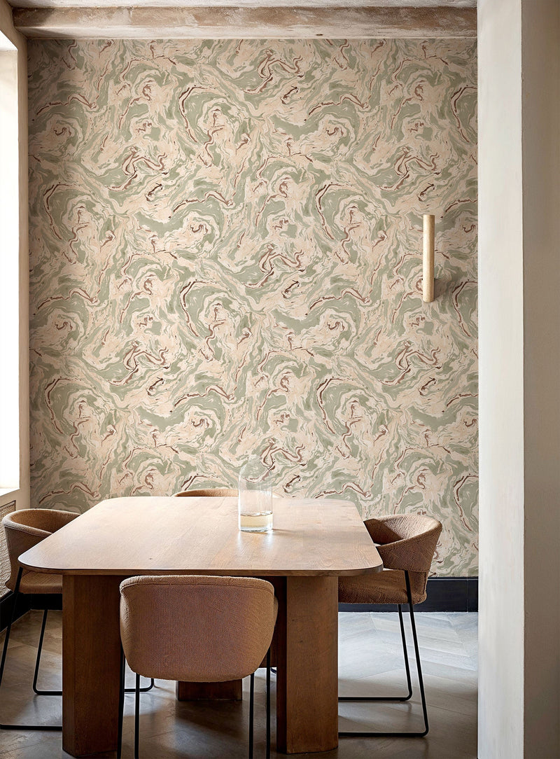 Marmorea Matcha Pompei Wallpaper by Coordonné