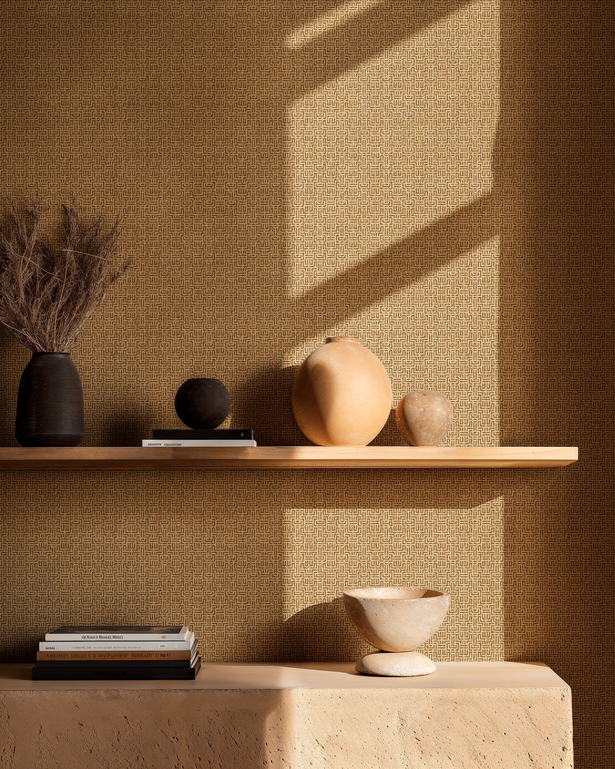 Geometricum Curry Pompei Wallpaper by Coordonné