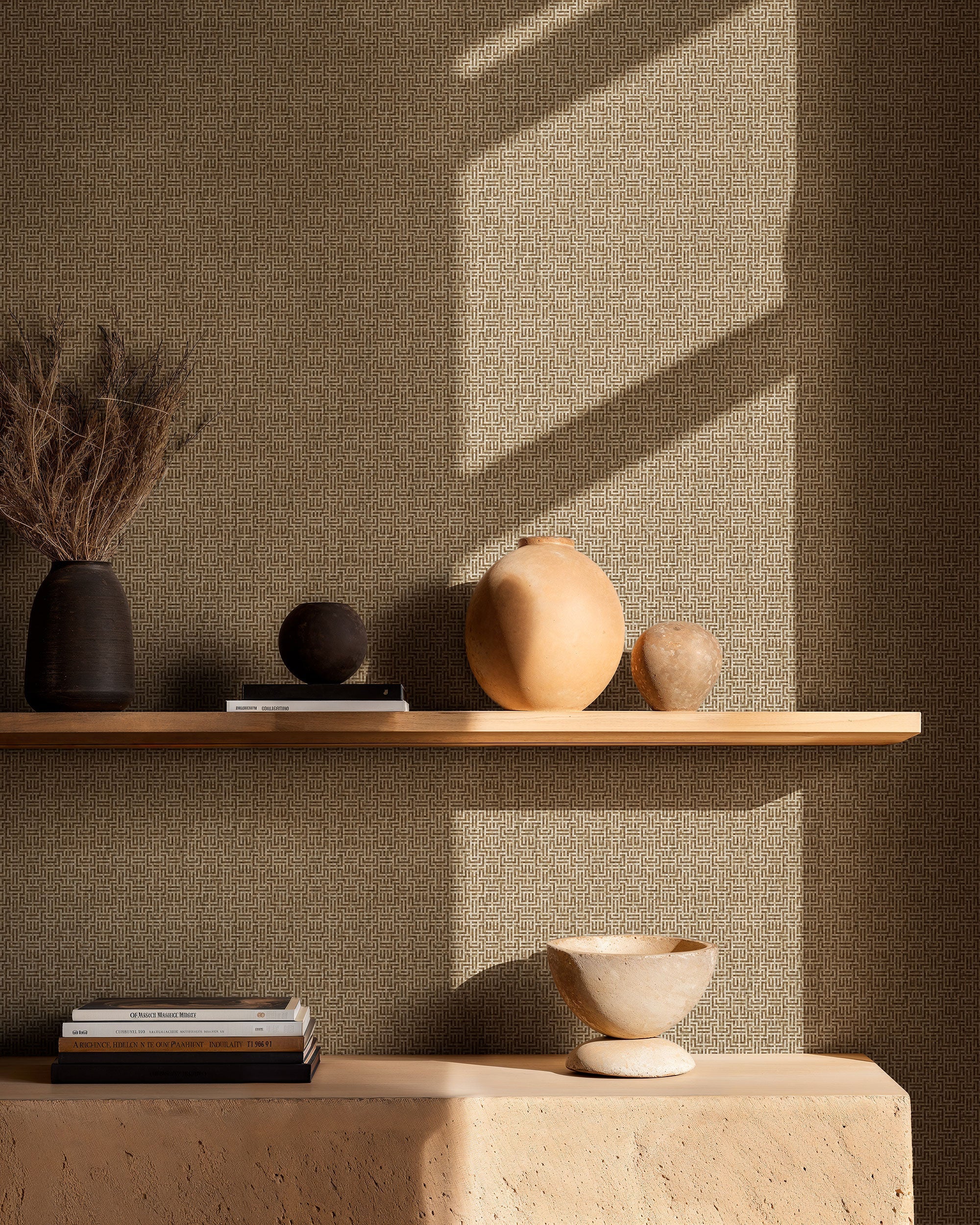 Geometricum Cocoa Pompei Wallpaper by Coordonné