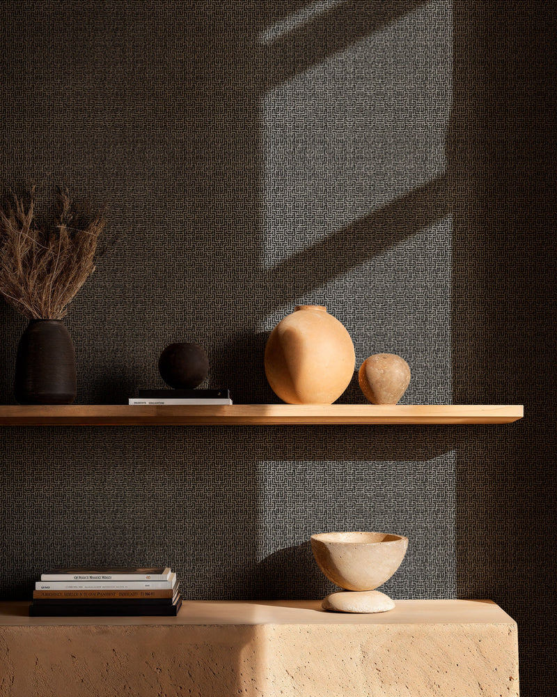 Geometricum Coal Pompei Wallpaper by Coordonné
