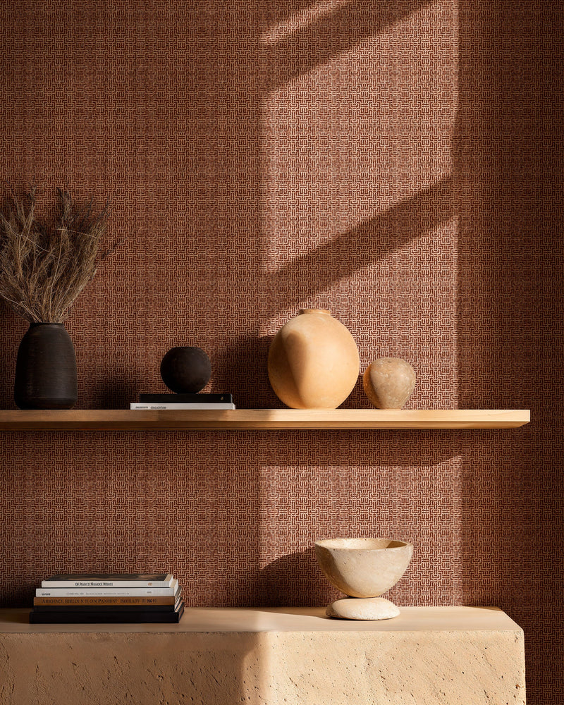 Geometricum Clay Pompei Wallpaper by Coordonné