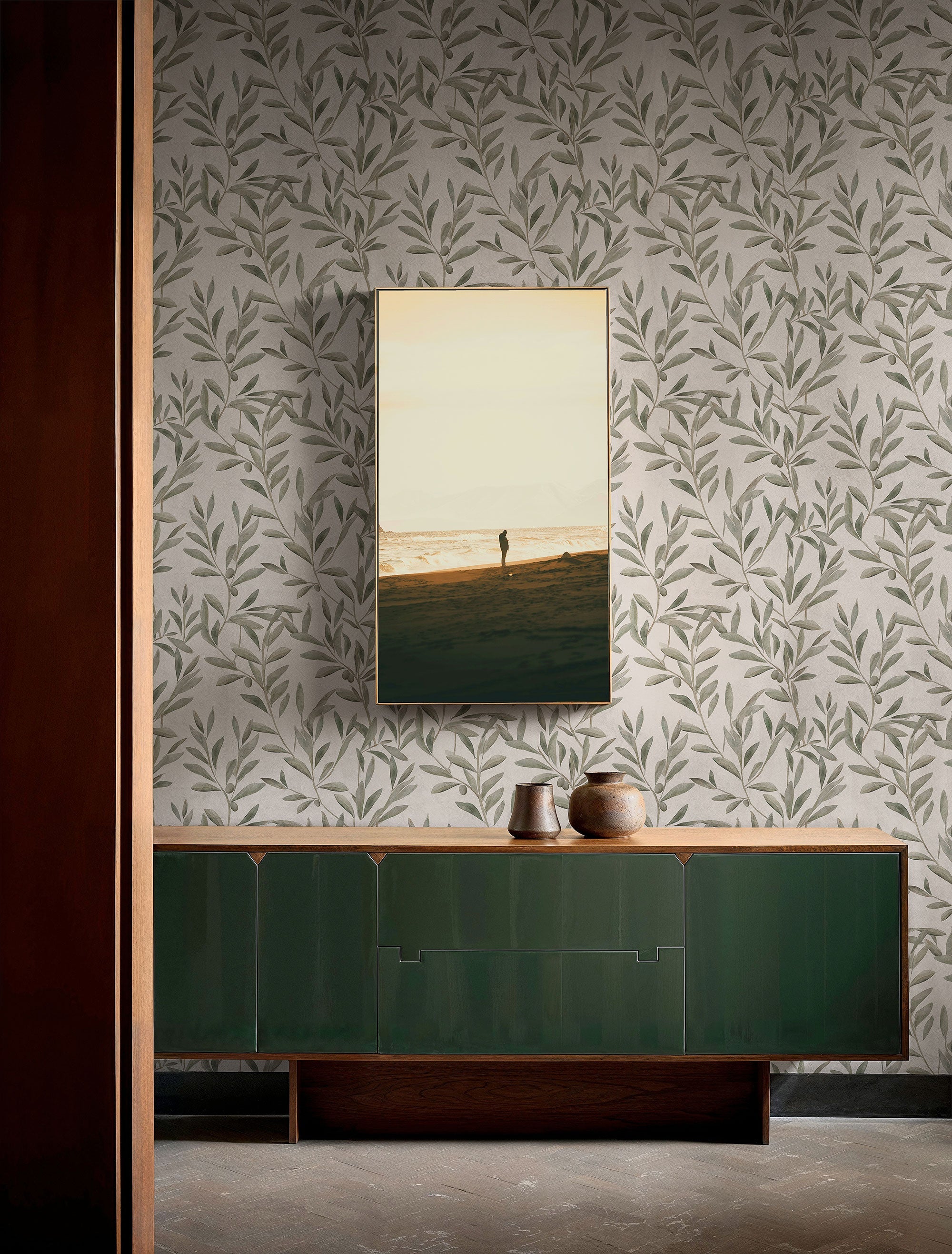 Olivetum Matcha Pompei Wallpaper by Coordonné