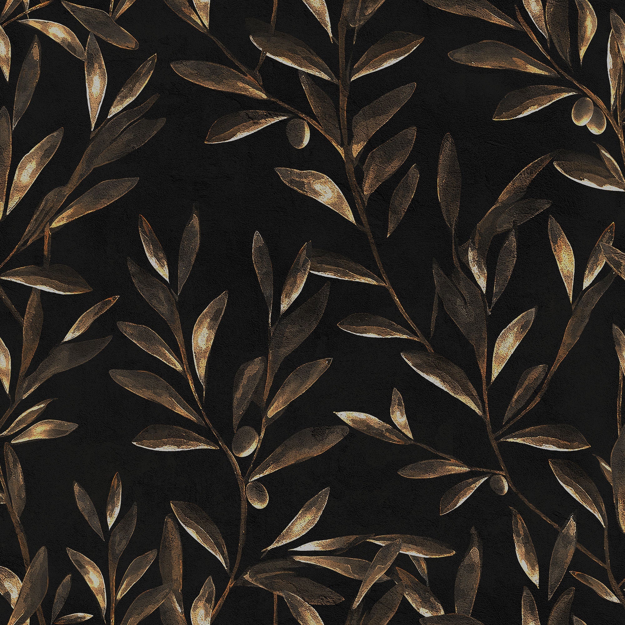 Olivetum Coal Pompei Wallpaper by Coordonné