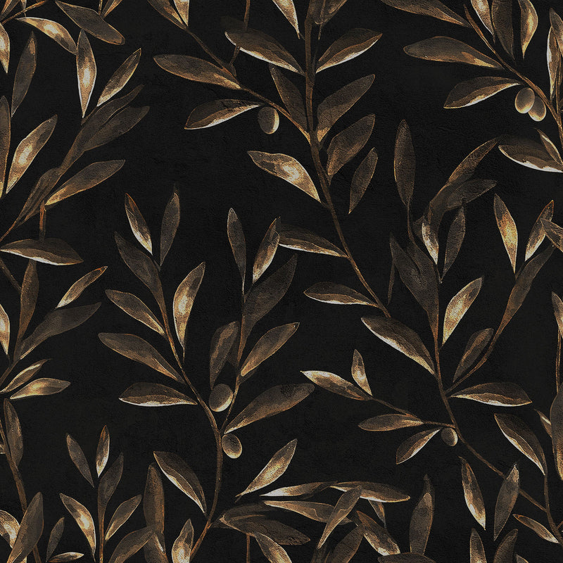 Olivetum Coal Pompei Wallpaper by Coordonné