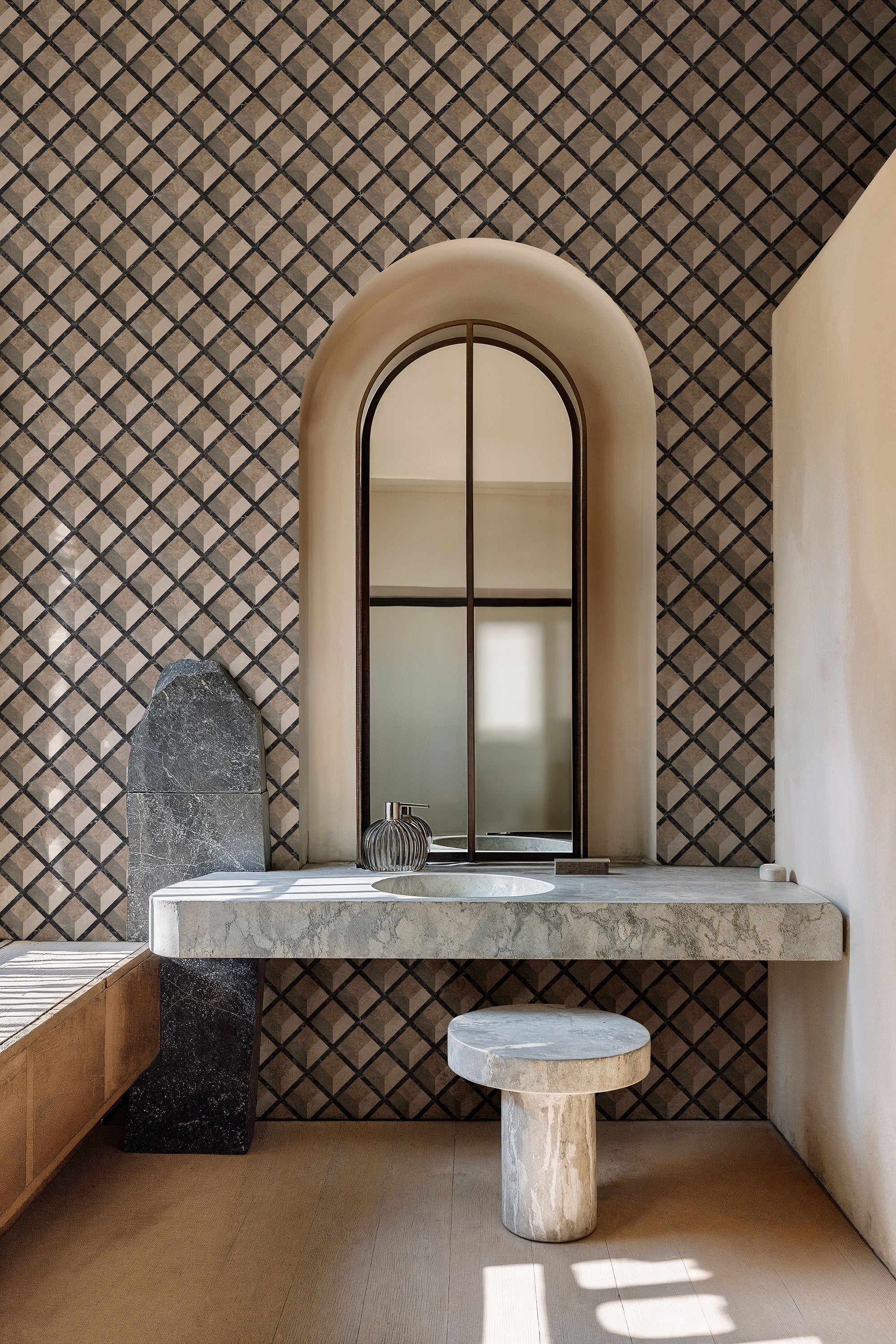 Pavimentum Nacre Pompei Wallpaper by Coordonné
