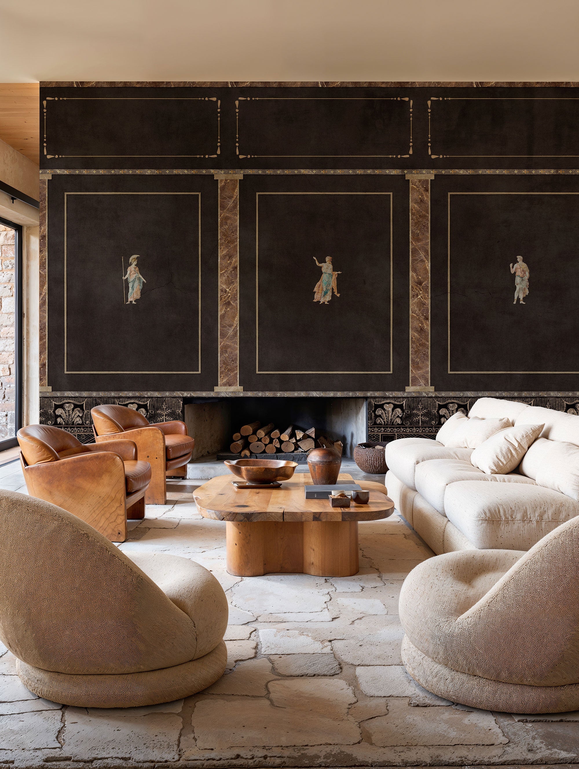 Arianna Coal Pompei Mural by Coordonné (400x280cm)