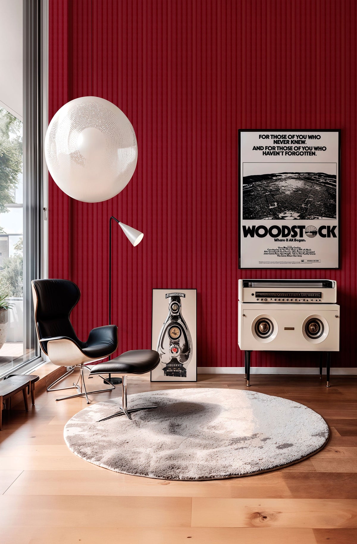 3D Decibel Scarlet Mural by Coordonné