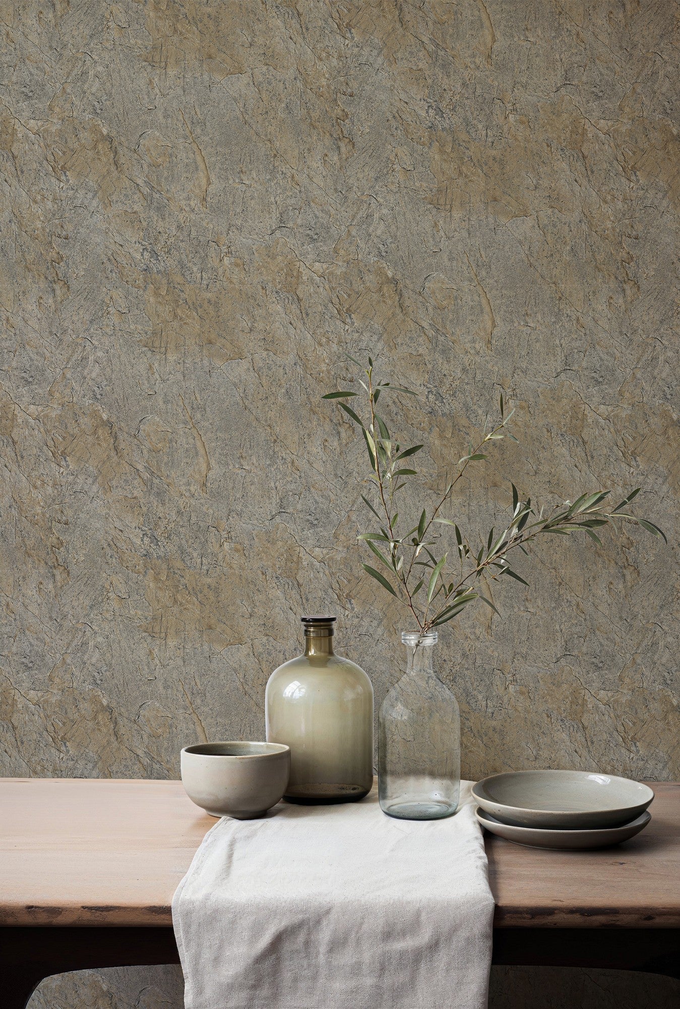 B00780 Pétreo Brown Tactus Wallpaper by Coordonné