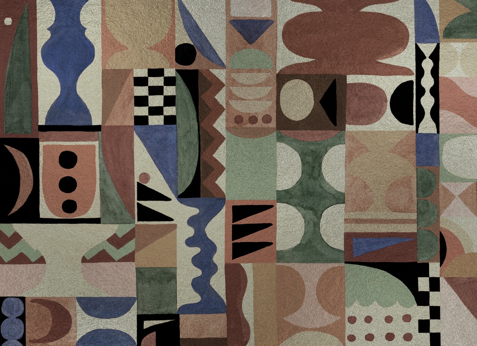 B00802 Fauvism Silver Random Metallics II Mural by Coordonné