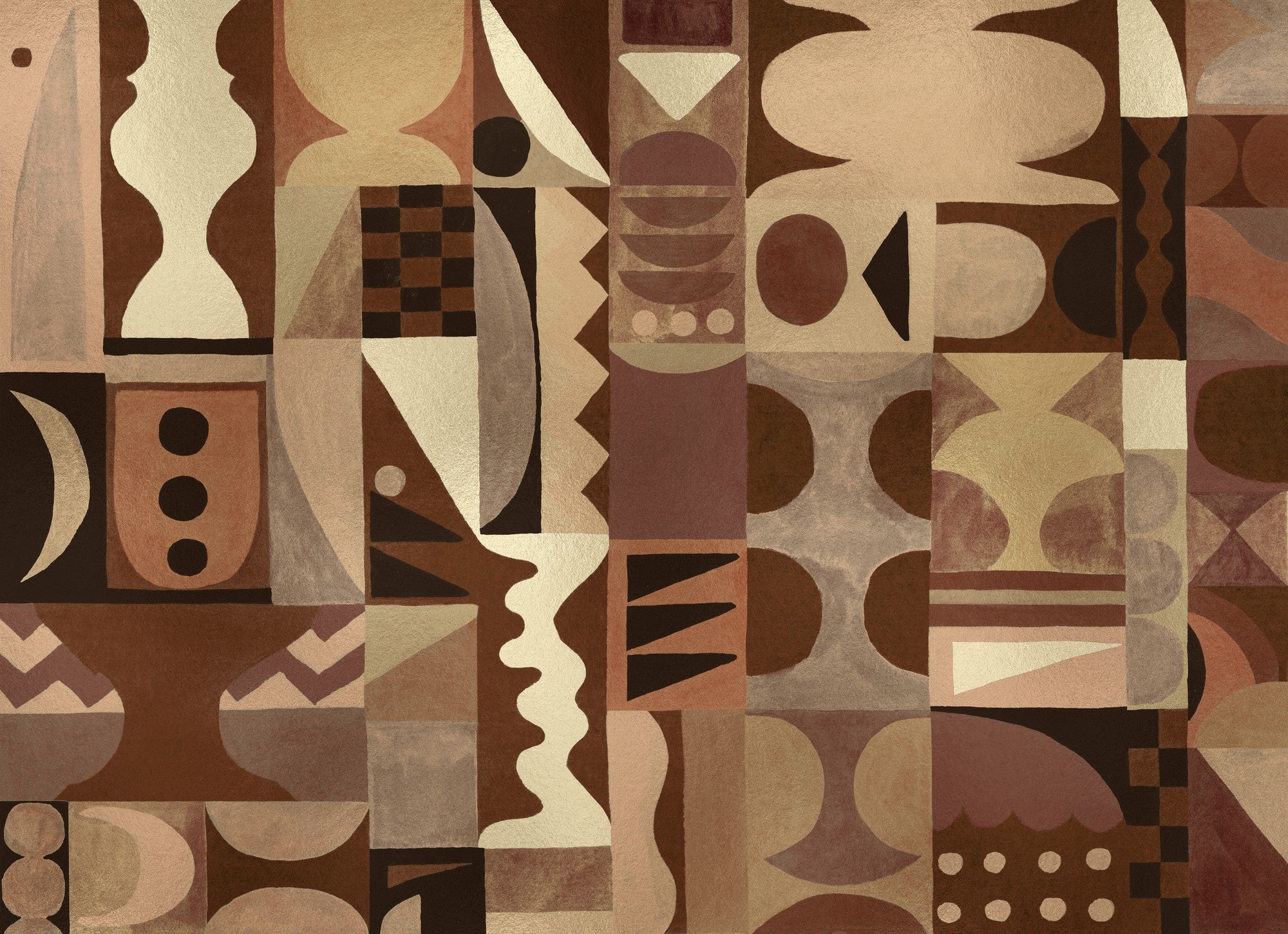B00803 Fauvism Gold Random Metallics II Mural by Coordonné