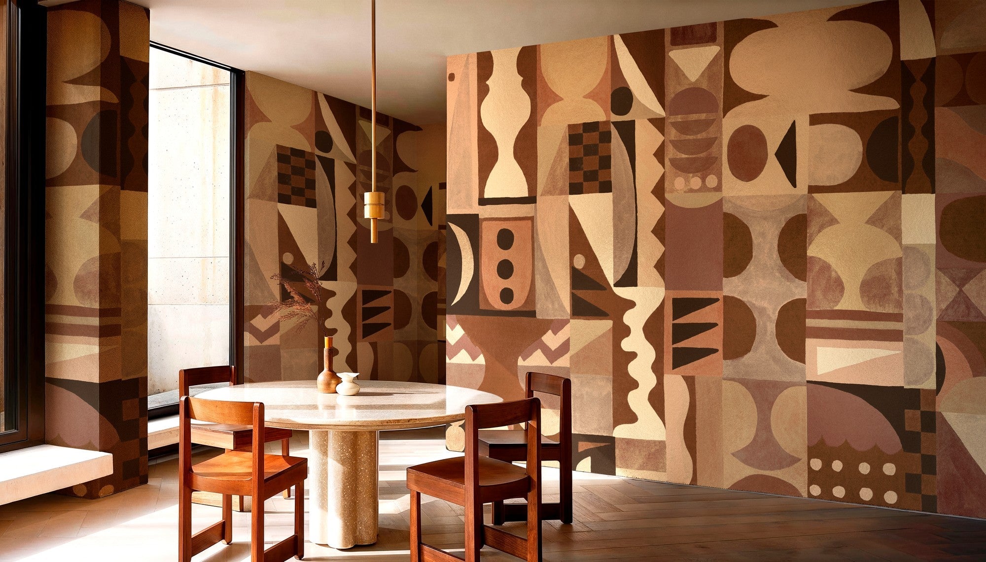 B00803 Fauvism Gold Random Metallics II Mural by Coordonné