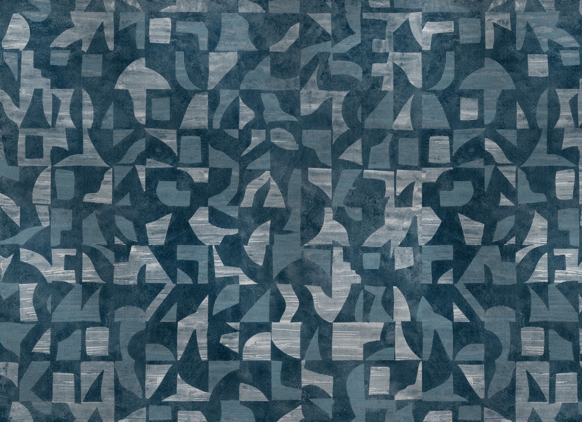 B00806 Woodblock Silver Random Metallics II Mural by Coordonné