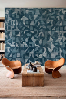 B00806 Woodblock Silver Random Metallics II Mural by Coordonné