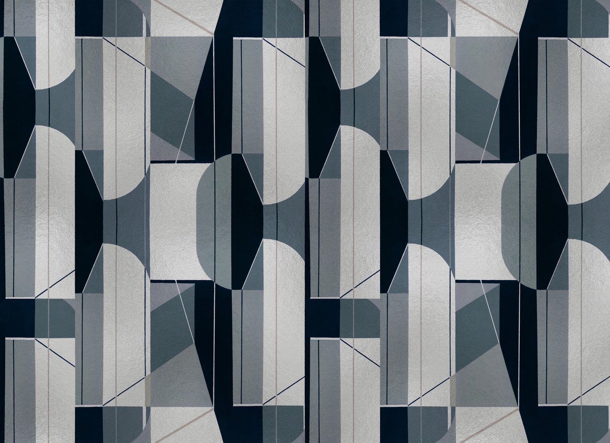 B00810 Pythagoras Extra Silver Random Metallics II Mural by Coordonné
