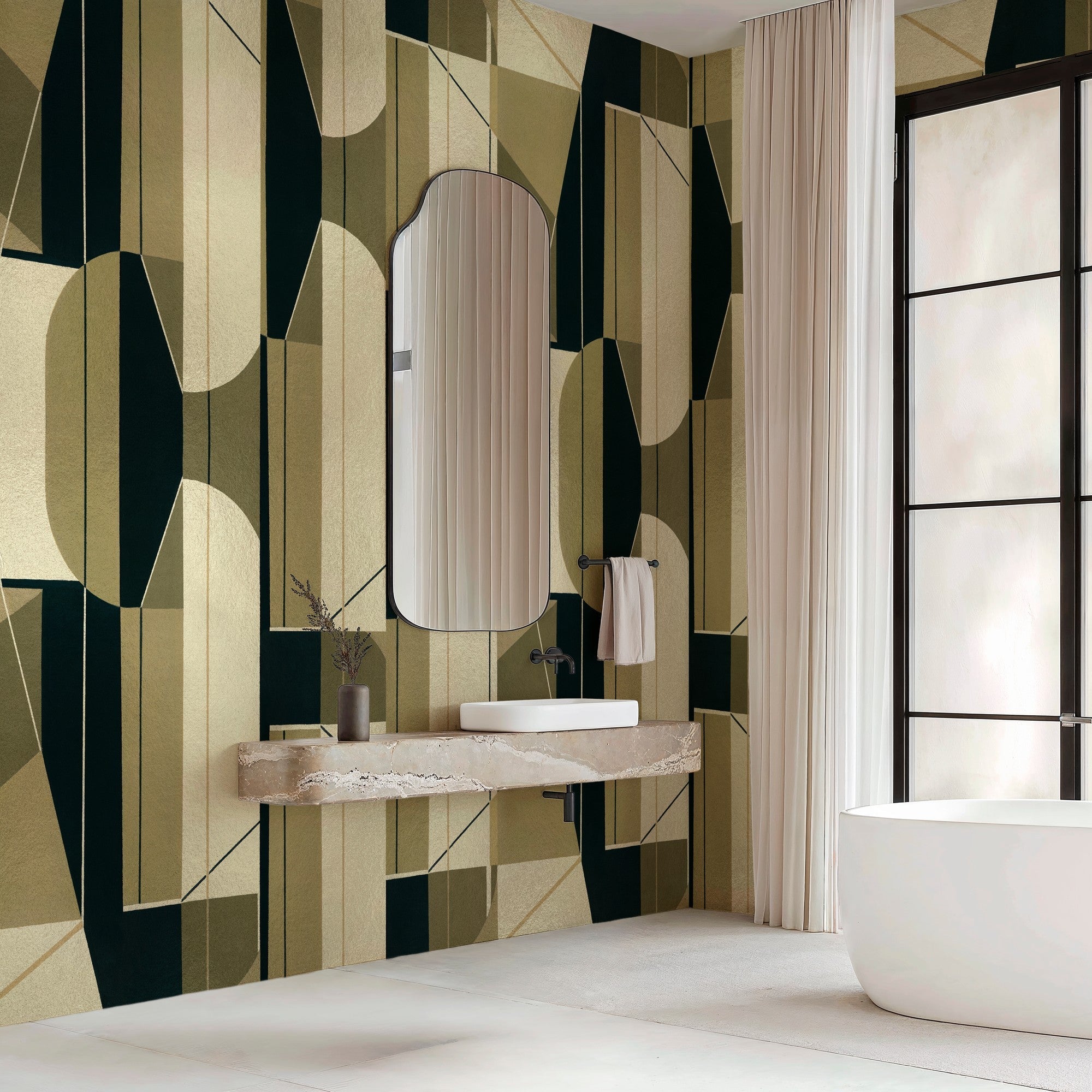B00811 Pythagoras Gold Random Metallics II Mural by Coordonné