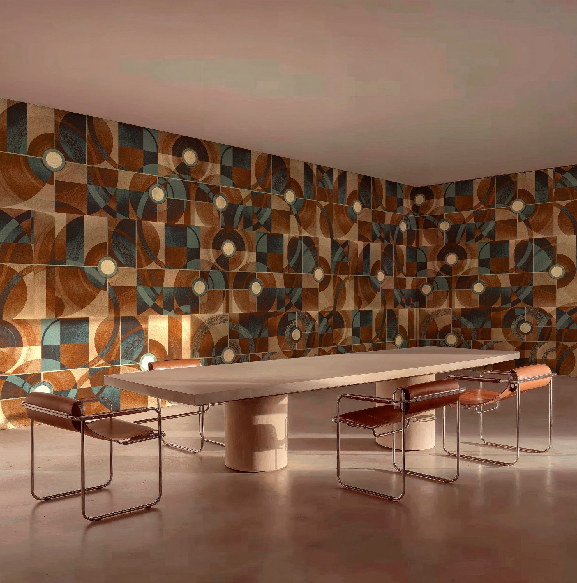 B00812 Diagrams Silver Random Metallics II Mural by Coordonné