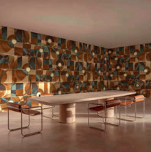 B00812 Diagrams Silver Random Metallics II Mural by Coordonné