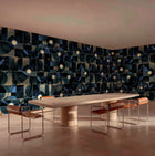 B00813 Diagrams Gold Random Metallics II Mural by Coordonné