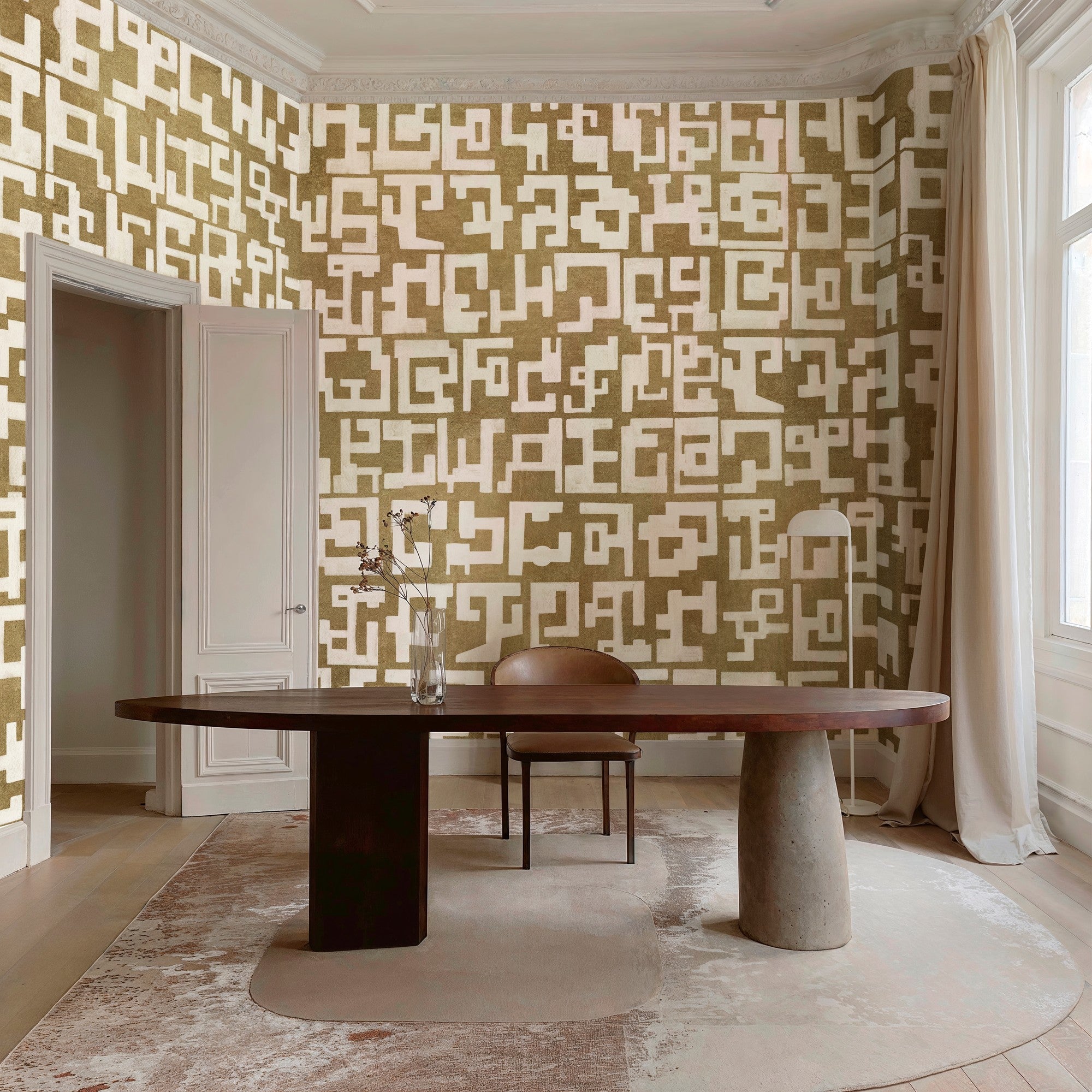 B00815 Gestural Gold Random Metallics II Mural by Coordonné