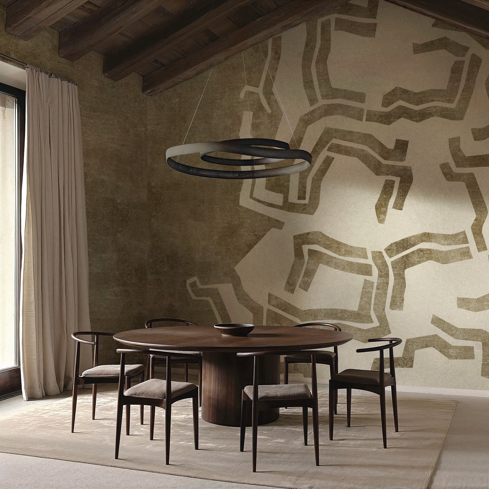 B00816 Leku Silver Random Metallics II Mural by Coordonné