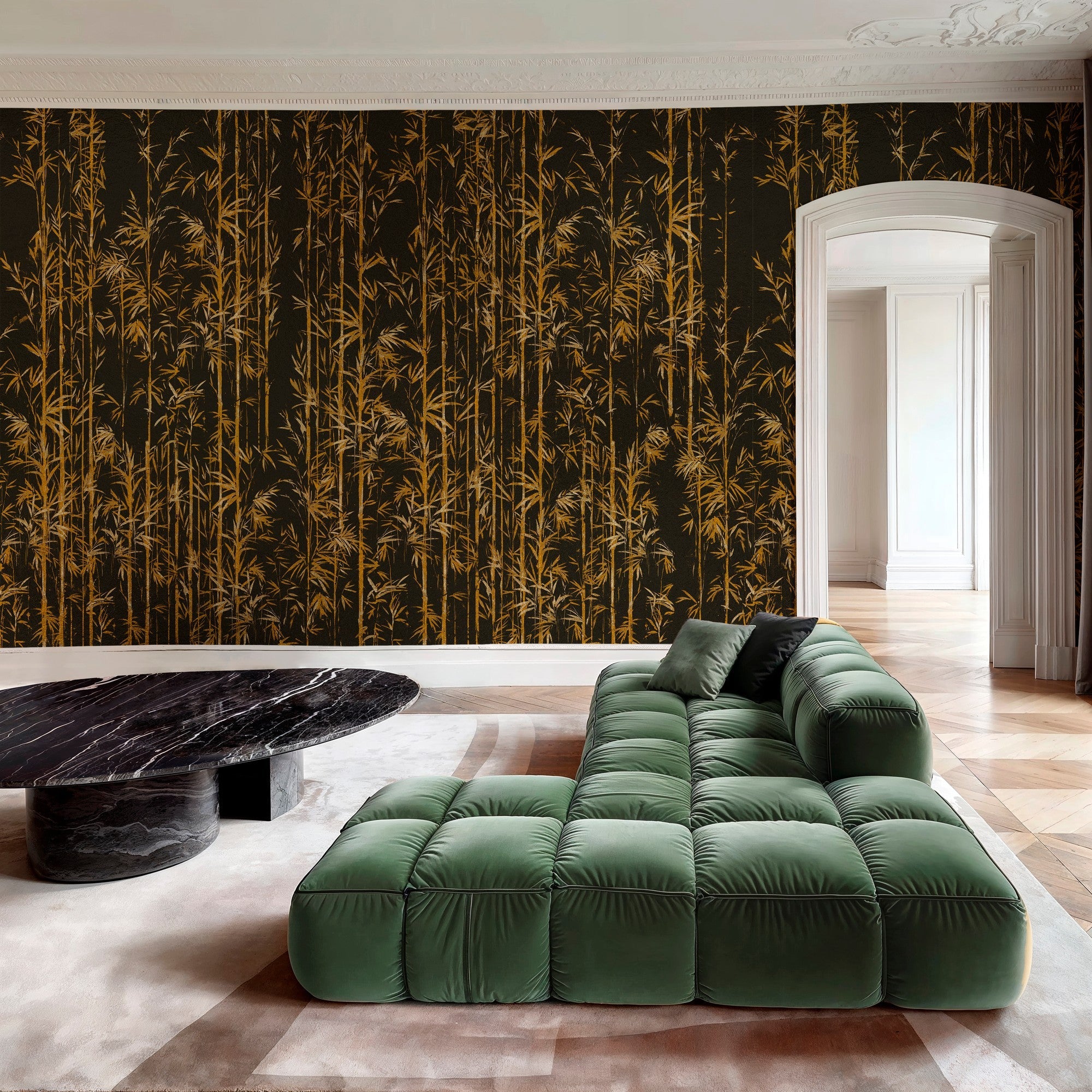 B00821 Seijaku Gold Random Metallics II Mural by Coordonné