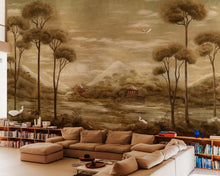 B00822 Xi Hu Lake Gold Random Metallics II Mural by Coordonné