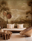 B00822 Xi Hu Lake Gold Random Metallics II Mural by Coordonné