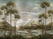 B00823 Xi Hu Lake Silver Random Metallics II Mural by Coordonné