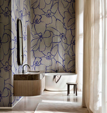 B00824 Blooming Silver Random Metallics II Mural by Coordonné