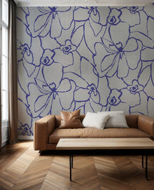 B00824 Blooming Silver Random Metallics II Mural by Coordonné