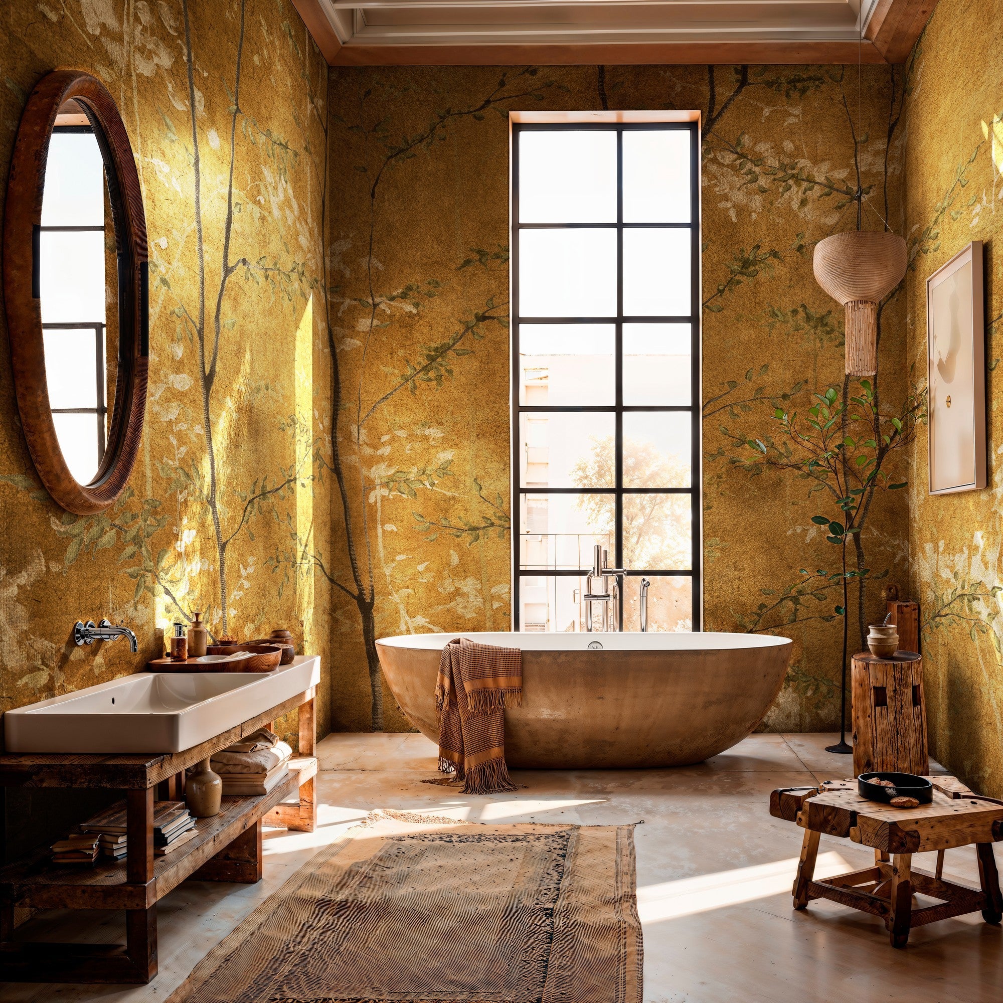 B00826 Woods Extra Gold Random Metallics II Mural by Coordonné