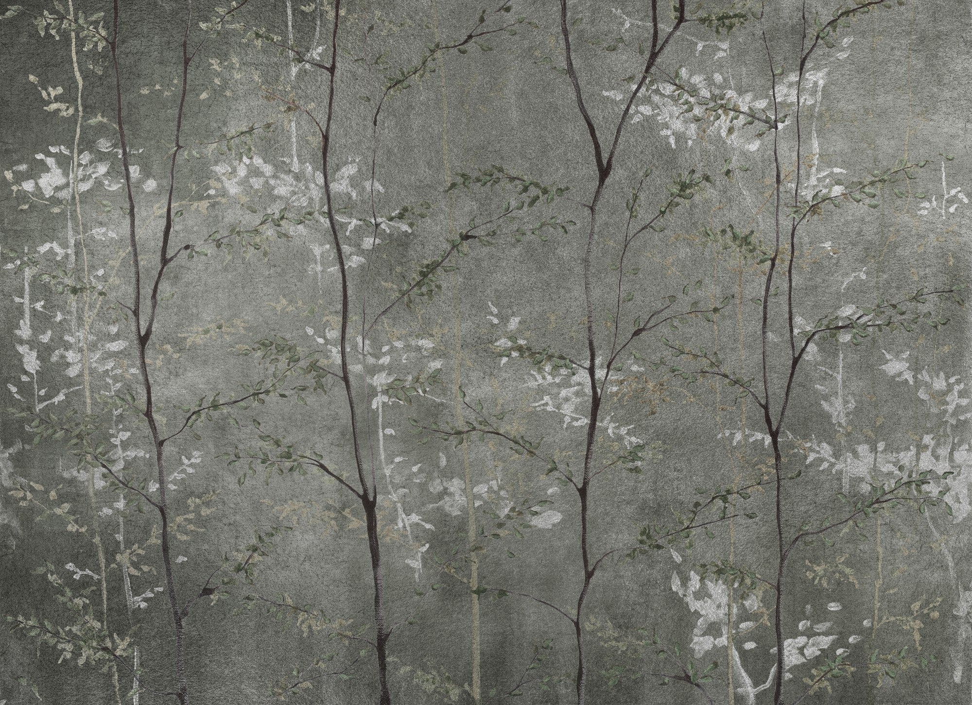 B00827 Woods Extra Silver Random Metallics II Mural by Coordonné
