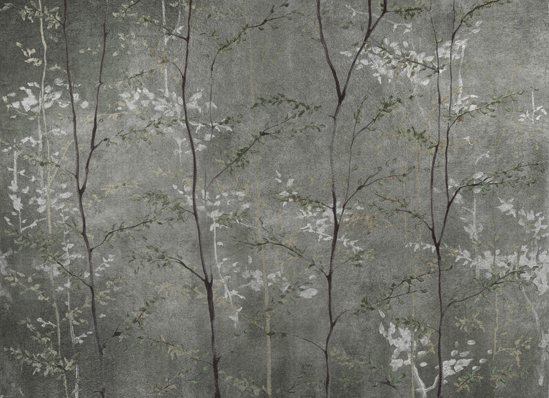 B00827 Woods Extra Silver Random Metallics II Mural by Coordonné
