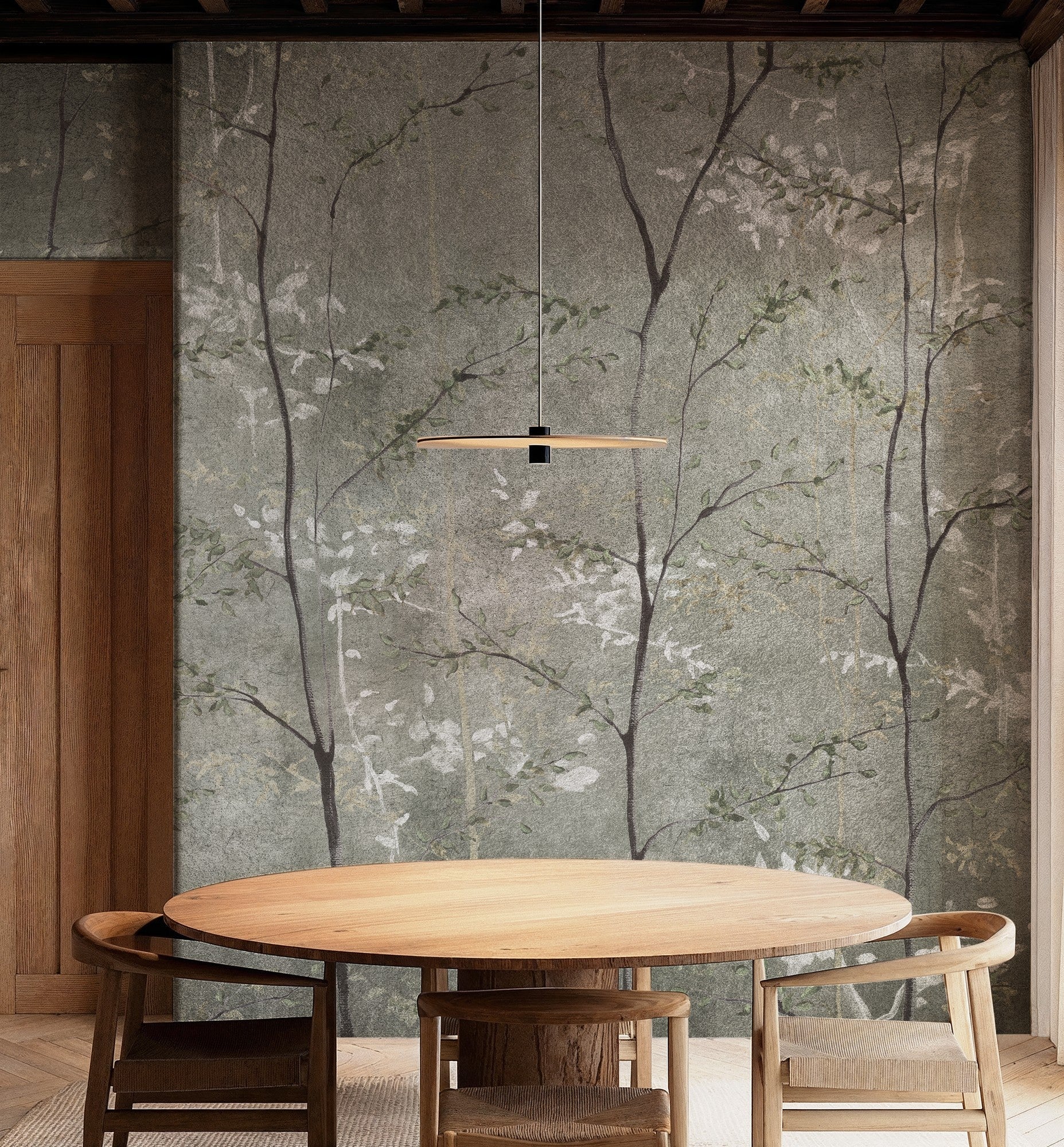 B00827 Woods Extra Silver Random Metallics II Mural by Coordonné
