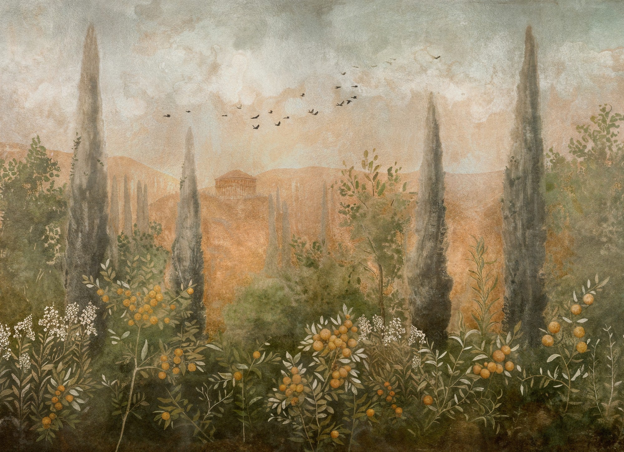 B00828 Frutetto Silver Random Metallics II Mural by Coordonné