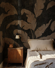 B00831 Leaves Shadow Silver Random Metallics II Mural by Coordonné