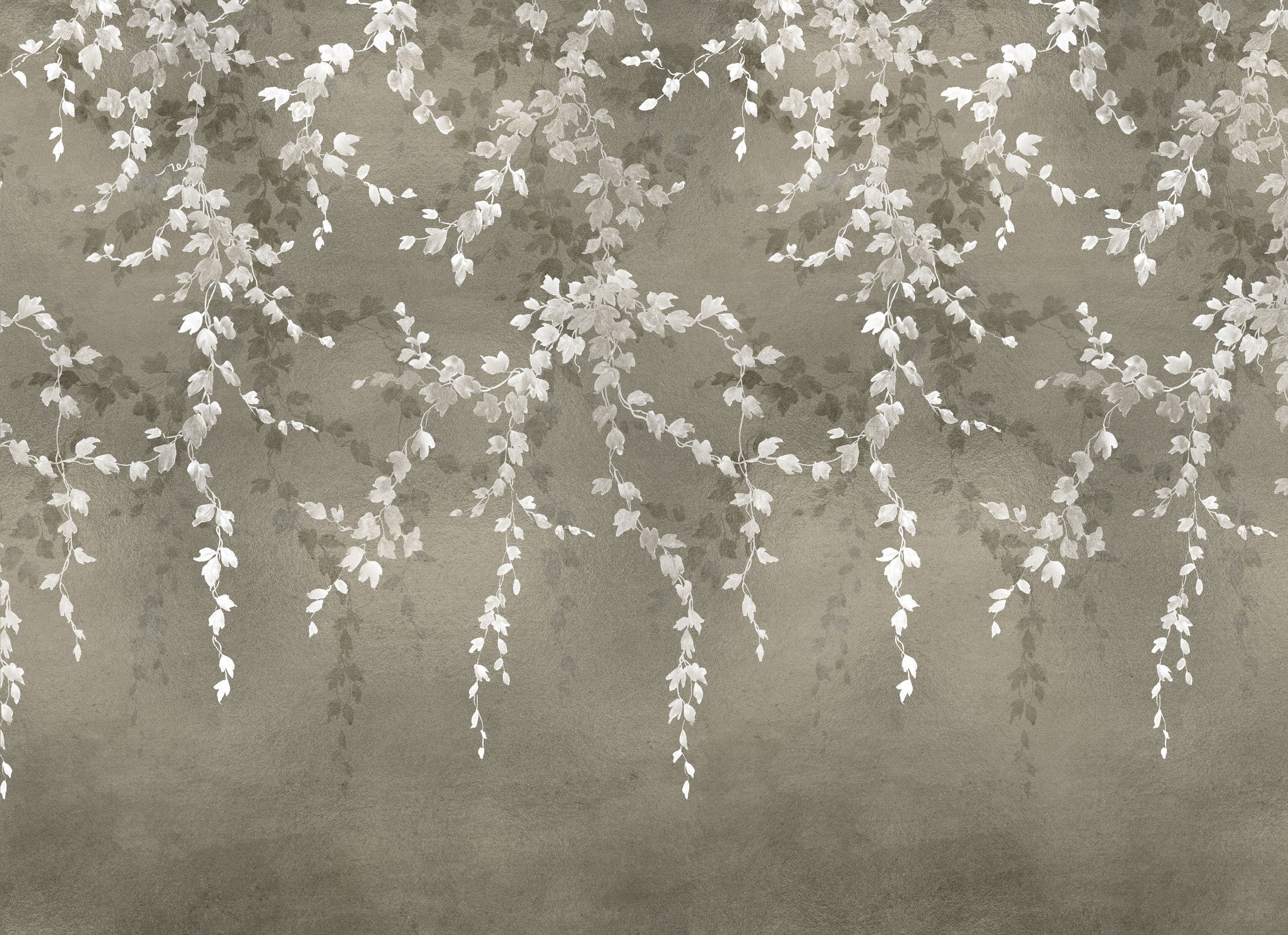 B00832 Vine Shadow Silver Random Metallics II Mural by Coordonné
