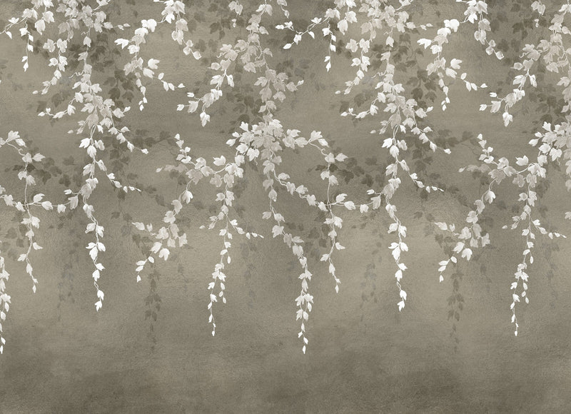 B00832 Vine Shadow Silver Random Metallics II Mural by Coordonné